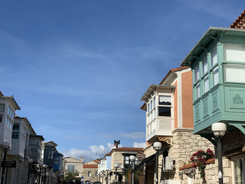 Low angle view of buildings in alacati city