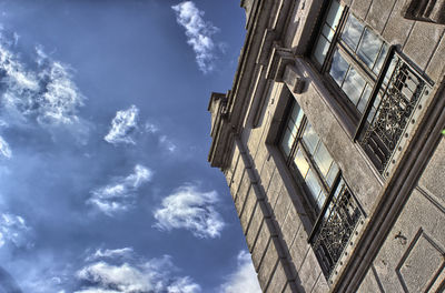 Low angle view of old building against sky