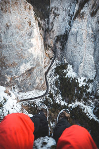 Low section of person on mountain