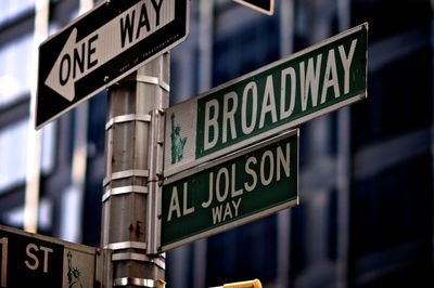 Close-up of road sign