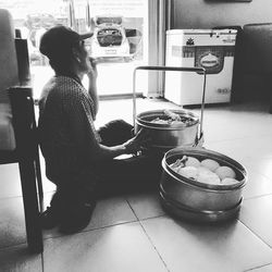 Woman sitting on bench