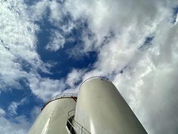 Low angle view of airplane against sky