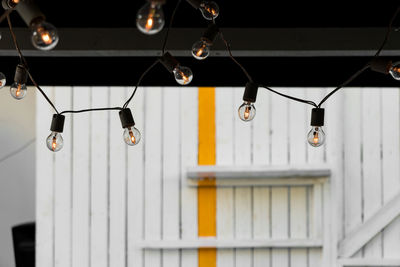 Close-up of hanging lights