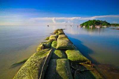 Close-up of sea against sky