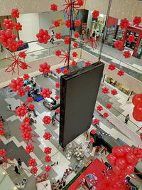 Close-up of red electric fan