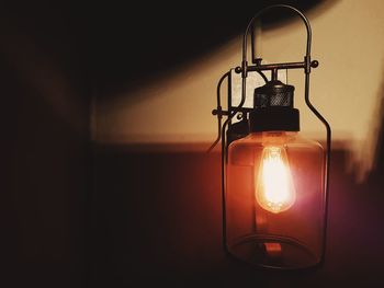 Close-up of illuminated light bulb