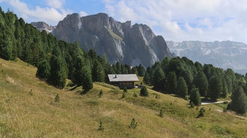 Santa cristina val gardena mountains at in autonomous province of bolzano in south tyrol, italy