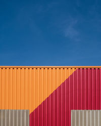 Cargo container against blue sky