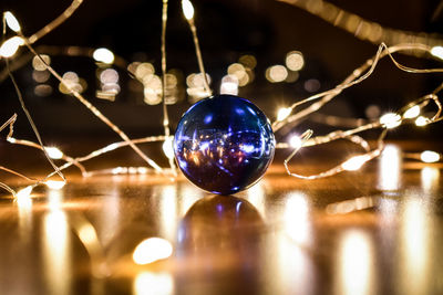 Close-up of illuminated christmas lights