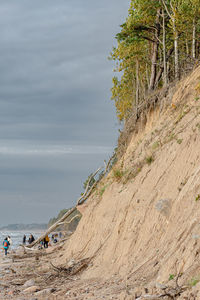 Dutchman's cap, in lithuanian olando kepure, hill or parabolic dunes with pine trees, on baltic sea