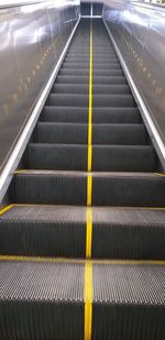 High angle view of escalator