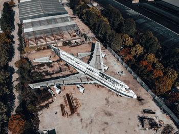 High angle view of construction site