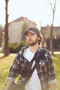 Young man looking away