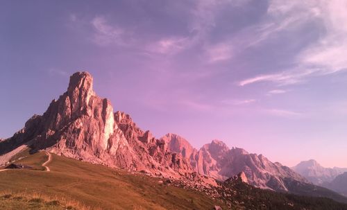 Scenic view of mountain range against sky