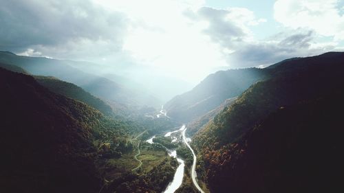 Scenic view of mountains against sky