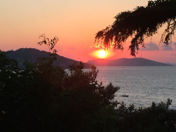 Scenic view of sunset over sea