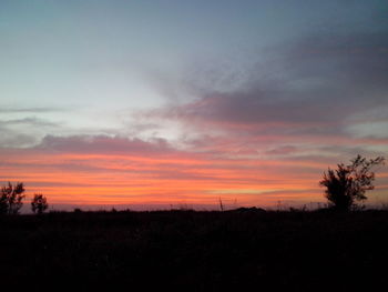 Silhouette of landscape at sunset