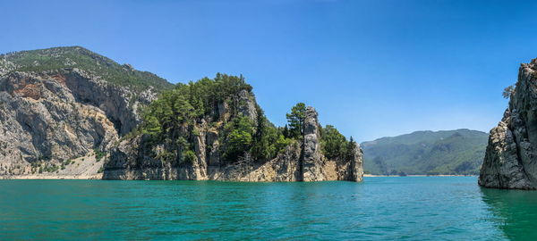 Green canyon in the mountains of antalya region, turkey, on a sunny summer day