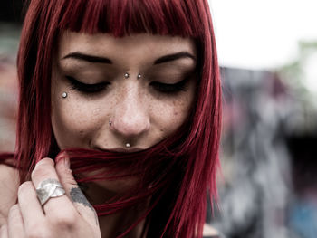 Close-up portrait of young woman