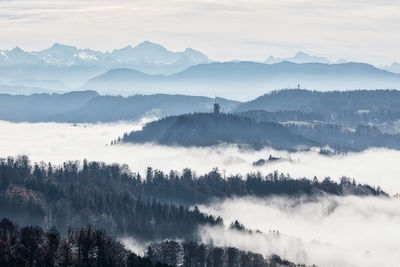 Panoramic view of mountains against sky