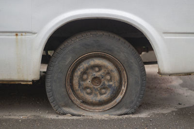 Close-up of tire track