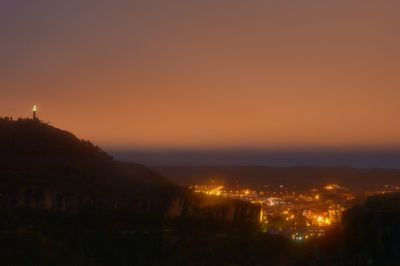 View of cityscape at sunset