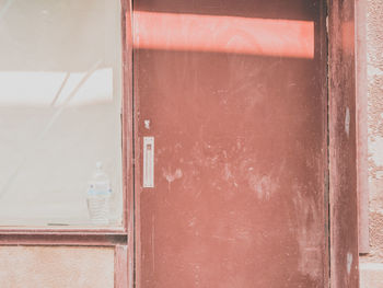 Close-up of closed door of building