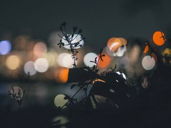 View of illuminated lights at night