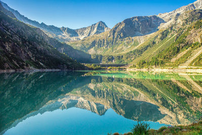 Reflection of mountains in lake