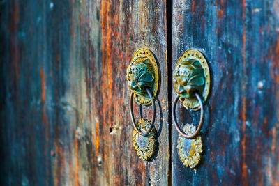 Close-up of door knocker