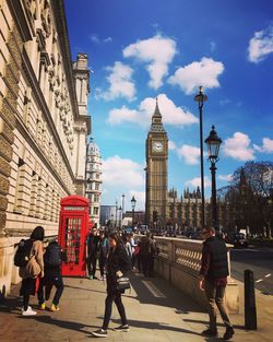 People walking in city