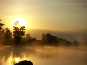 Sunset over lake