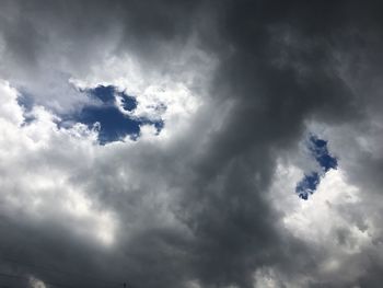 Low angle view of storm clouds in sky