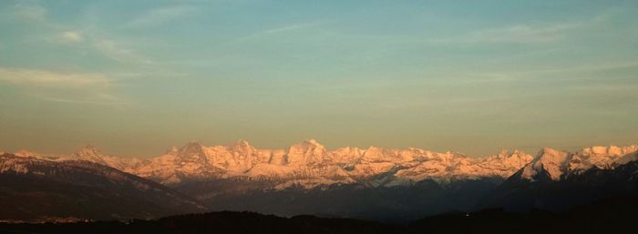 Scenic view of mountains against sky