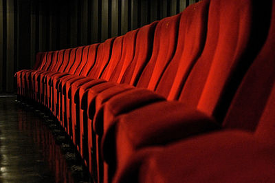 Red chairs in room