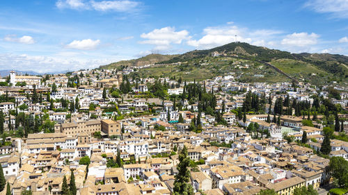 View of albaicín and the hills - granada, spain