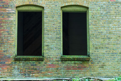 Low angle view of window on building