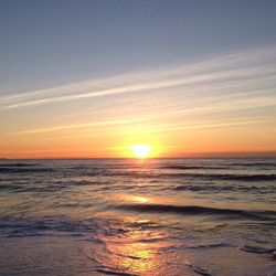Scenic view of sea at sunset