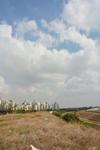 Scenic view of field against sky