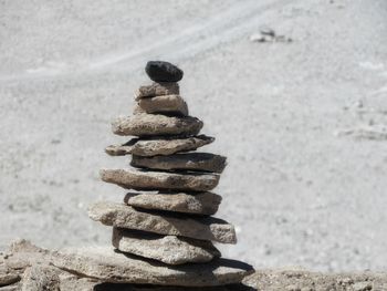 Stack of stones on beach