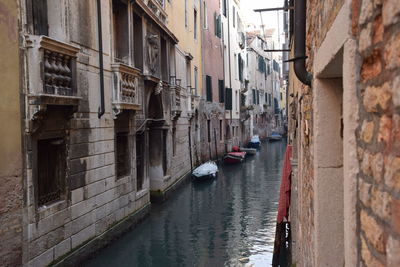 Canal amidst buildings