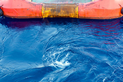 Propeller wash of an anchor handling tug boat while performing anchor deployment at offshore 