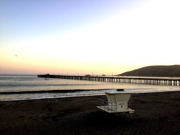 Scenic view of sea at sunset