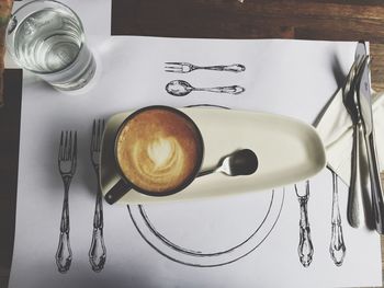 Coffee cup on table