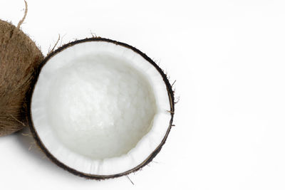 Close-up of cake against white background