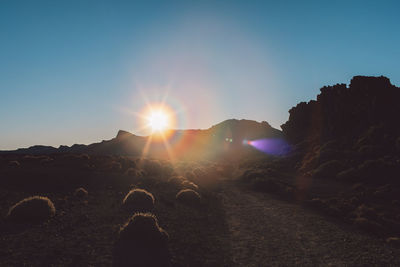 Panoramic view of land against sky during sunset