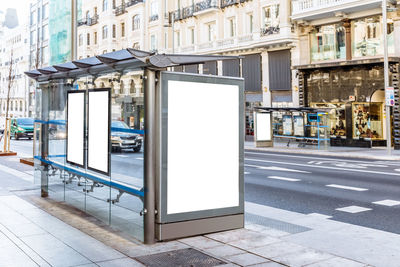 Bus stop in city