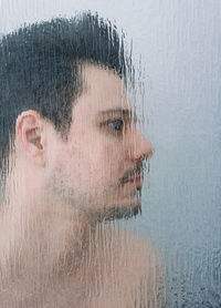 Portrait of man looking away