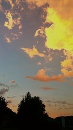 Scenic view of cloudy sky at sunset