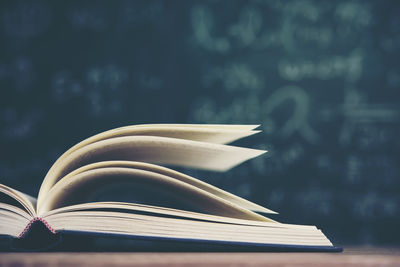 Close-up of book on table